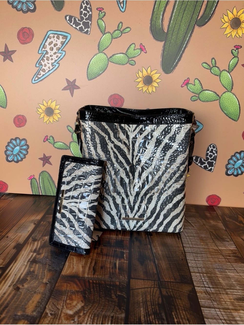 Brahmin Celina And Ady In Everlasting Encore NWT Zebra animal print SET FIRM